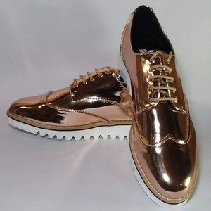 Cape Robbin Rose Gold Metallic Oxford lace up 10